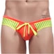 thumbnail image 2 of Calzoncillos de natación de secado rápido de aguas termales con cordón a rayas de color sólido de cintura baja para hombres Pompotops qyievc7602, 2 of 5