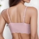 thumbnail image 2 of Gibobby Sujetadores para mujer Ropa interior cómoda y sexy para mujer, correa en la espalda, pecho envuelto, sujetador deportivo para dormir(Rosa,G), 2 of 4