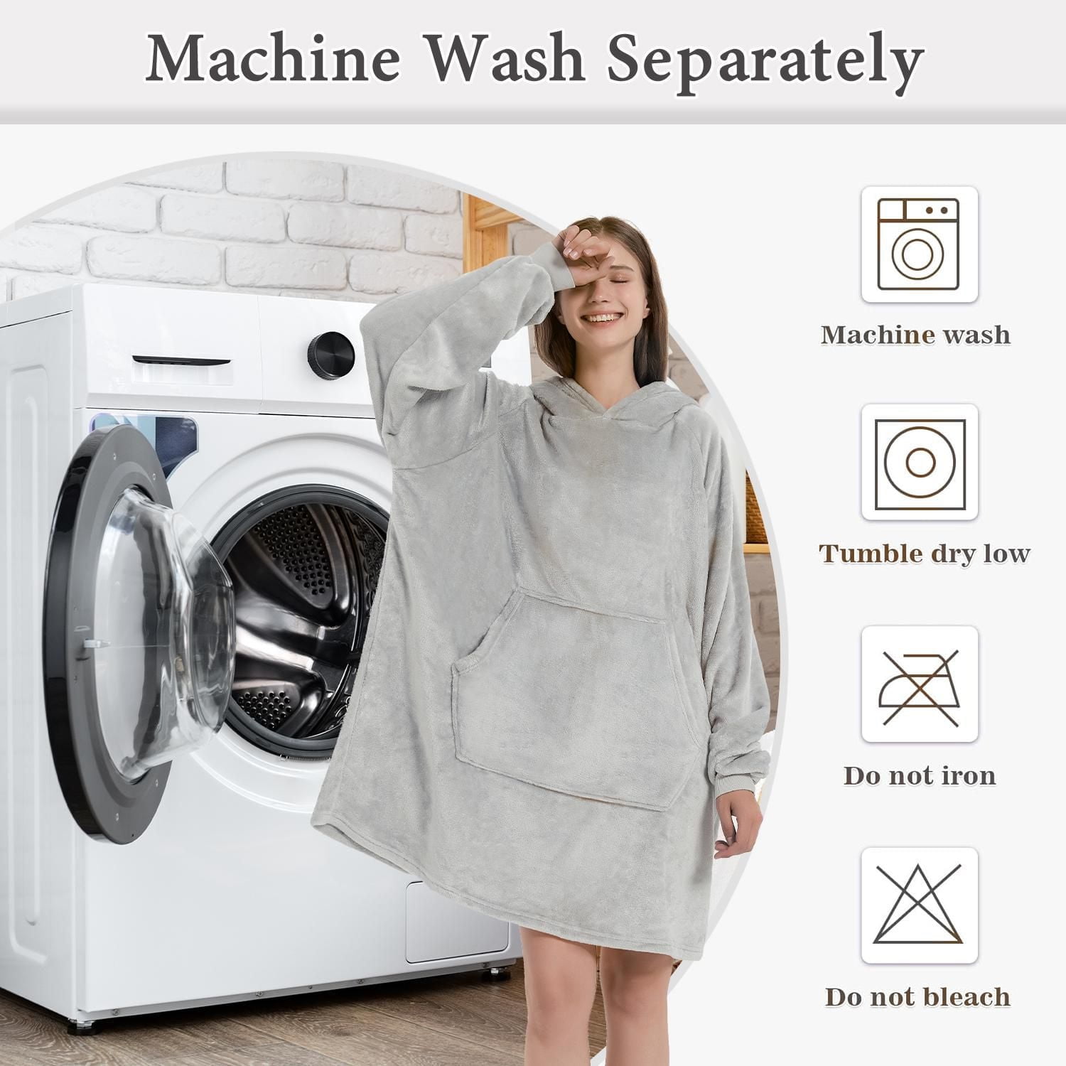 Sweat à capuche portable Marina Decoration avec manches et poche géante, couverture à capuchon surdimensionnée en peluche confortable pour adultes