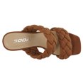 thumbnail image 5 of Soda Shoes Women Block High Heel Sandals Double Braided Band Straps Square Toe BUGGY-S Brown Light Cognac 6.5, 5 of 5