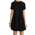 thumbnail image 2 of Coloody Robe T-Shirt Décontractée pour Femme à Col Rond, Manches Courtes, Coupe Ample, Tunique Débardeur d'Été - Noir TG, 2 of 3
