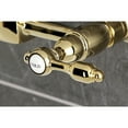 thumbnail image 2 of Kingston Brass KS2442TAL Tudor Double-Handle Wall-Mount Bridge Kitchen Faucet, Polished Brass, 2 of 7