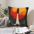 thumbnail image 6 of Fotbe Retro Space Rocket Launch Pattern Velvet Decorative Throw Pillow Covers with Elegant Piping, Soft Plush Cushion Cover for Sofa, Bed, Car, Office-20"x20", 6 of 8