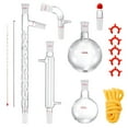 thumbnail image 1 of KFFKFF Laboratory Distillation Set, 3.3 Boro Laboratory Glassware Kit with 24, 40 Joint, 1000ml Apparatus for Essential Oil Distillation, 14 pcs Glassware Equipment Set, 1 of 9