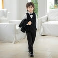 thumbnail image 4 of KyCheLot Boys 4 Piece Outfit Formal Lapel Jacket Long Sleeve Dress Shirts and Suit Pants with Bow Tie Wedding 1-13Years, 4 of 7