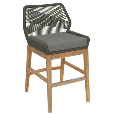Modway Wellspring Outdoor Patio Teak and Rope Counter Stool