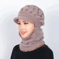 thumbnail image 2 of Womens Winter Warm Elastic Soft Ear Protection Knitted Scarf Mask hat Fleece Lined Beanie Hat one-Piece hat, 2 of 7