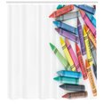 thumbnail image 3 of Ambesonne Crayon Shower Curtain, Colorful Painting Crafts, 69"Wx75"L, Multicolor, 3 of 3