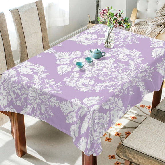 BZSMCE Square Tablecloth Elegance in Lavender Pattern Tableclothes