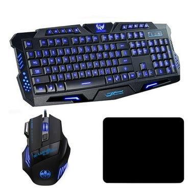 3 Colors LED Backlit Illuminated Gaming Keyboard and Colorful Mouse Set USB Illuminated For PC Gamer
