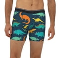 thumbnail image 2 of Rateoe Colorful Dinosaur Print Men’s Underwear Boxer Briefs Soft Comfortable Underwear Boxer Briefs, Long Leg Briefs,Anti-chafing Boxer Briefs, 2 of 7