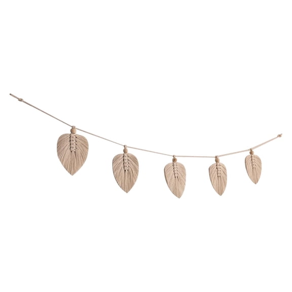 Fzaqwen Macrame Wall Hanging Woven Tapestry Leaf Shape Modern Home Decor Wall Decor Boho