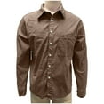 thumbnail image 4 of qelini Mens Casual Button Down Shirts Long Sleeve Washed Distressed Denim Jacket Cotton Solid Collared Tops, 4 of 4