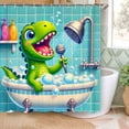 thumbnail image 3 of Japceit Dinosaur Shower Curtain, Waterproof Polyester Fabric Bathroom Curtain with Rustproof Grommets, Mold Resistant Fun Shower Liner for Kids Boys Girls Bathroom Home Decor, 3 of 5