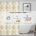 thumbnail image 3 of Ivory Fabric Shower Curtain W 72 x H 72, Waterproof Design and Polyester, Quick-Drying, Weighted Hem, Shower Curtains Set for Bathroom, Machine Washable with 12 Hooks, 3 of 6