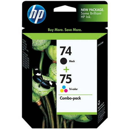 HP 74 Black/75 Tri-color Original Ink Cartridges, 2 pack (CC659FN)