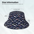 thumbnail image 3 of Yiaed Sardine Print Reflective Stripe Bucket Hat Unisex Funny Outdoor Fisherman Cap Beach Sun Hat, 3 of 5
