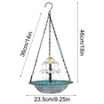 thumbnail image 3 of Coollooc Solar Powered Hanging Feeder Birdbath, 9x18 Inch Double Layer Hanging Bird Bath with Solar Fountain, Large Humming Birds Baths Fountains, with Solars Pump & Glass Bowl(4-Gray), 3 of 8
