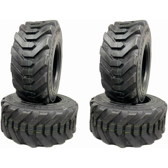 (4) Four 12-16.5 Skid Steer Tire, 12-Ply Heavy Duty 12x16.5 Loader Tire with Rim Guard, Replacement for Bobcat & Skid Loaders