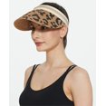 thumbnail image 4 of Women Leopard Sun Visors Wide Brim Foldable Straw Roll Up Bow Tennis Beach Golf Hats, 4 of 4