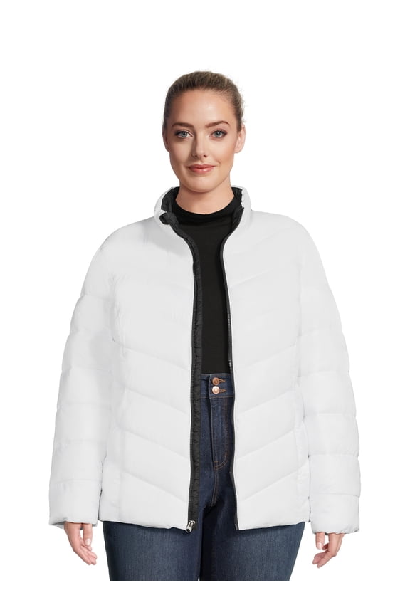 Women's Plus Chevron Midweight Puffer Jacket, Sizes XS-3X