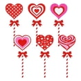 thumbnail image 2 of Rustic Wooden Valentine Yard Decor - 6 Pack Heart Shaped Outdoor Valentines Decorations, Red & Pink Stakes for Garden, Lawn, Patio, 2 of 8