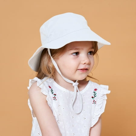 

XINKAIRUN Kids Summer Solid Bucket Hat Fashion Hats for Kids White
