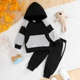 thumbnail image 2 of Splozh Toddler Baby Boy Clothes Outfits Boys Clothes Long Sleeve Hooded Pullover Sweatshirt Pants 2pcs Fall Spring Outfit Set Black,2-3 Years, 2 of 9