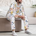 thumbnail image 7 of Naloa Geometric Spots Men’s Pajamas Set - Long Sleeve Button Down Sleep Shirt and Pajama Bottoms Sleepwear Set-Medium, 7 of 7