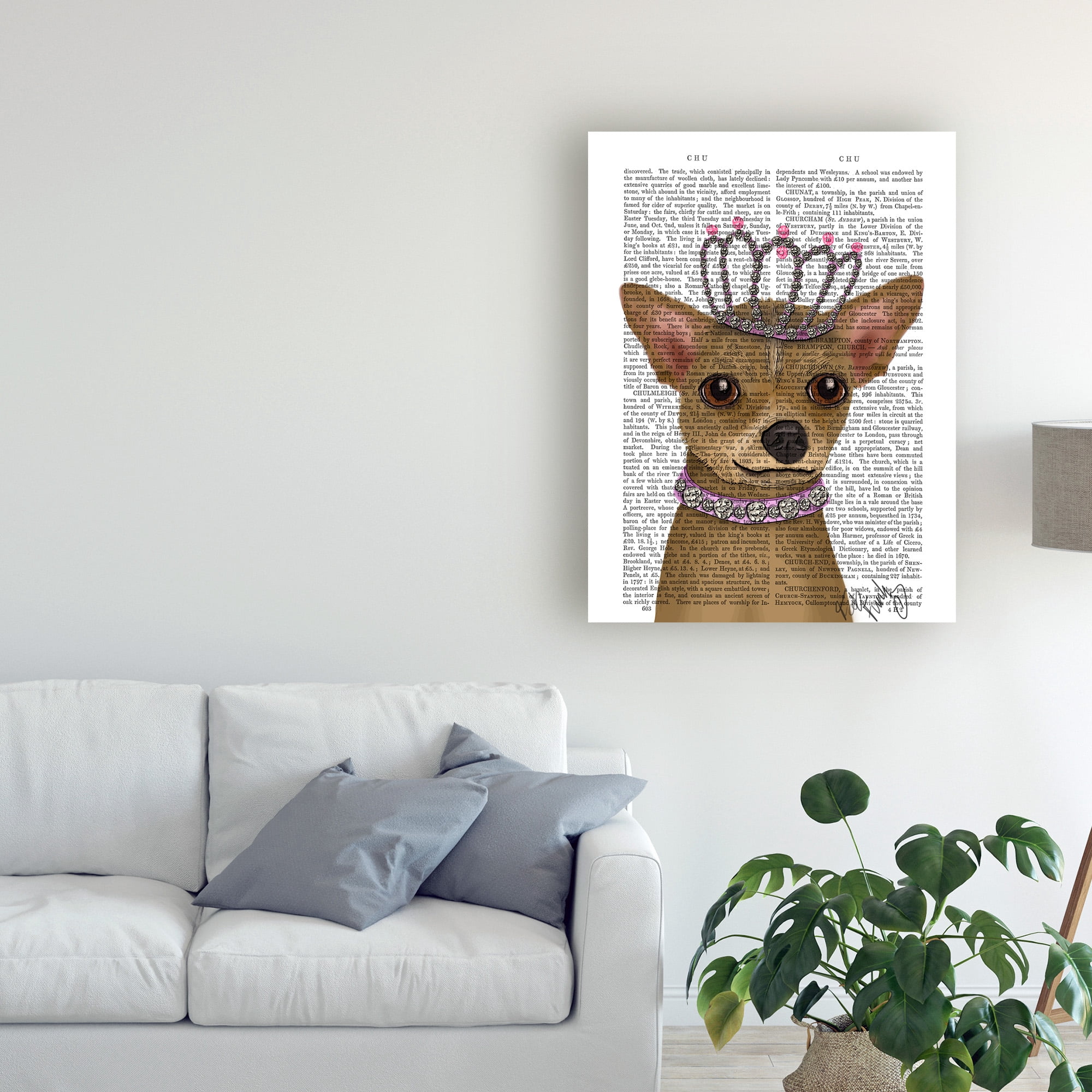 Trademark Fine Art 'Chihuahua And Tiara' Canvas Art by Fab Funky