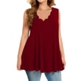 thumbnail image 1 of CHUMUD Plus Size Workout Tank Tops for Women Athletic Loose Fit Top Trendy Sleeveless Ruffle V-Neck Babydoll Gym, 1 of 5