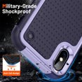 thumbnail image 4 of Nalacover iPhone XS / X Case, Heavy Duty 3 in 1 Rugged Shockproof Rugged Silicone Hybrid Hard PC Soft TPU Bumper Camera Raised Drop Protective Girls Women Boy Men Phone Covers, Lightpurple, 4 of 9