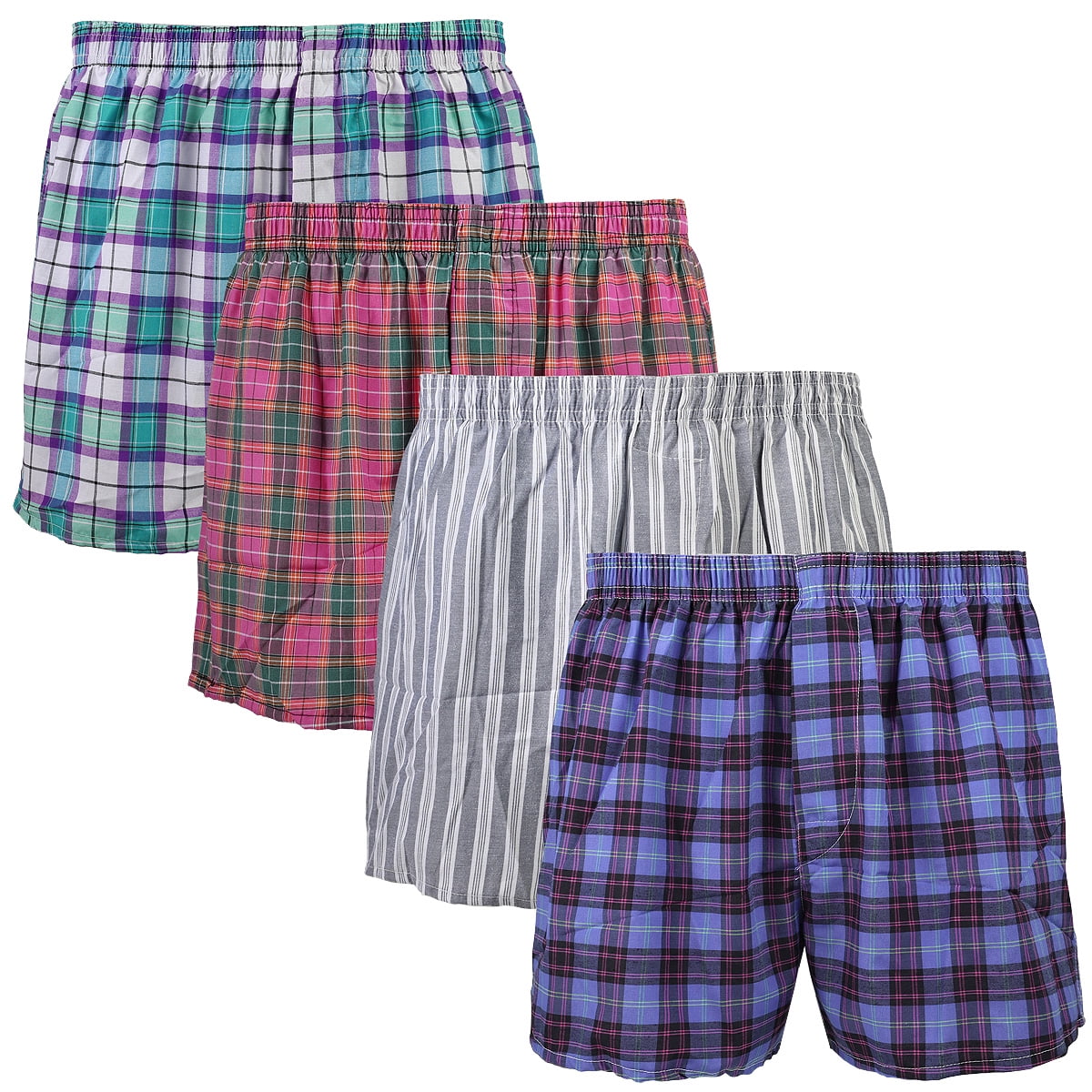 Falari 4-Pack Men's Boxer Underwear 100% Cotton - Walmart.com