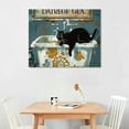 thumbnail image 2 of Orinice  Black Cat Sink Co  Wash Your Paws Canvas Wall Art Cat Cleaning Wall Art Cat Lover Gift Prints Painting Retro Bathroom Animal Wall Arthome Toilet Decor Wall Decor 20''X16'' 16x12in, 2 of 6