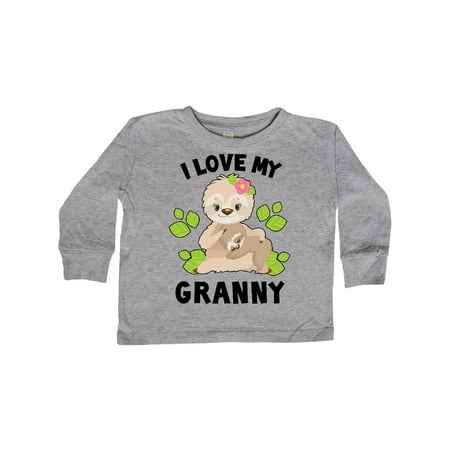 

Inktastic Cute Sloth I Love My Granny with Green Leaves Gift Toddler Boy or Toddler Girl Long Sleeve T-Shirt