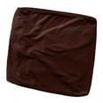 thumbnail image 3 of GROWTH TANK High Stretch Velvet Square Ottoman Cover Elastic Bottom for Living Room Washable Dark Coffee, 3 of 9