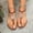 Brown, variant on Women's Flat Sandals Round Toe Toe Post Back Elastic Strap Summer Beach Vacation Comfort Flip Flops