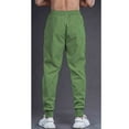 thumbnail image 2 of Cargo Pants for Men Casual Active Cotton Active Hiking Sweatpants Elastic Waist Drawstring Trouser with Pockets (L, Green), 2 of 5