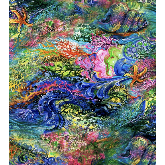 Call of the Sea Shells Multi Cotton Fabric