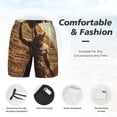 thumbnail image 3 of Honeii Egyptian Cat Pharaoh Magic Print Men's Swim Shorts,Mens Swim Trunks,Breathable Mesh Beach Shorts for Swimming,Surfing, and Beach Activities-Small, 3 of 6