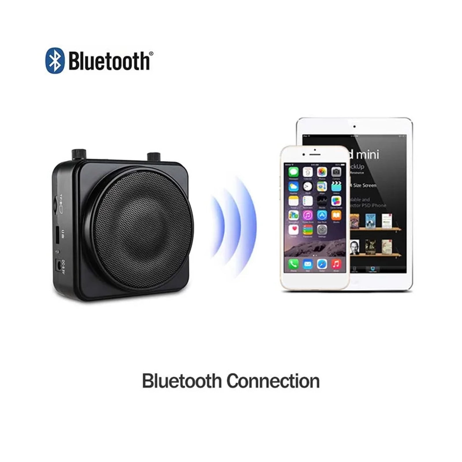 Portable Voice Amplifier 22W PA With UHF Wireless Headset Microphone Loudspeaker Voice Booster 2200mAh Battery ,High Sound