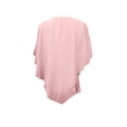 thumbnail image 4 of SAYOO Blusas de gasa fluidas para mujer, blusas de cuello redondo sueltas de color sólido informales de doble capa SAYOO Moda, 4 of 5