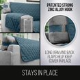 thumbnail image 3 of Original Patent Pending Reversible Small Sofa Protector, Many Colors, Seat Width to 62 Inch, Furniture Slipcover, 2 Inch Strap, Couch Slip Cover Throw for Pets, Kids, Dogs, Seafoam Cream, 3 of 8