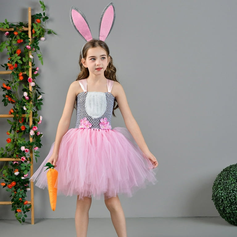 little Girls' Dresses Adorable Easter Bunny Princess Cute Rabbit Ears Party  Mesh Tufted Dress - Walmart.com