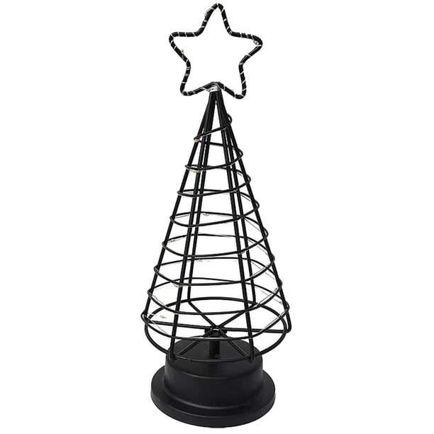 Luz decorativa para árbol de Navidad, lámpara de árbol de Navidad de hierro, decoración de mesa para dormitorio