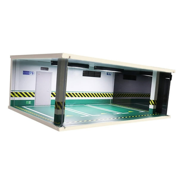 Decoración de mesa para maquetas de coches de estacionamiento con cubierta transparente, vitrina para maquetas de coches. estilo D