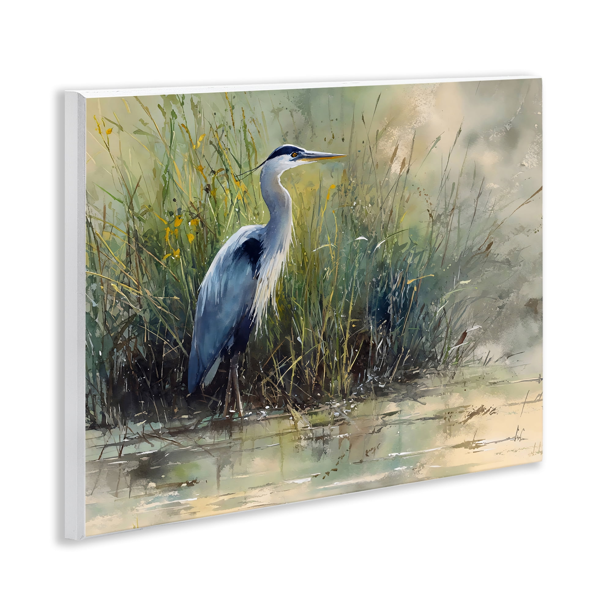 Stupell Industries Heron In The Grass Wall Plaque Art, design by Franklyn Gregory