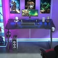 thumbnail image 4 of Homall 63 Inches Z-Shaped Gaming Desk Carbon Fiber Surface Desk with Cup Holder & Headphone Hook, Black, 4 of 7