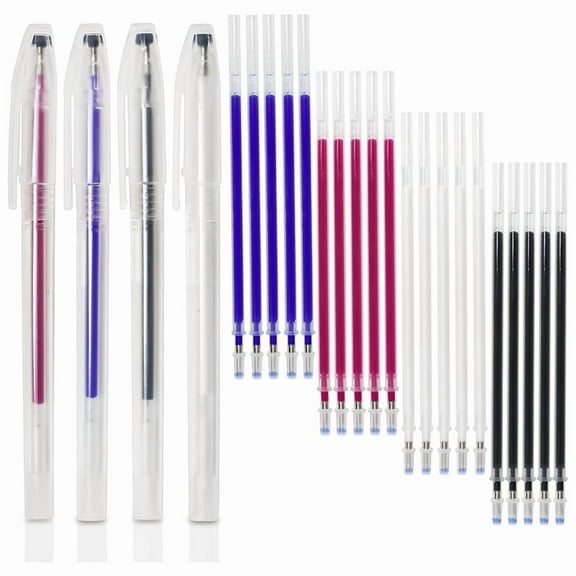 Heat Erasable Pens for Fabric 4 Colors Heat Erasable Fabric Marking Pens for Sewing Quilting Embroidery Dressmaking