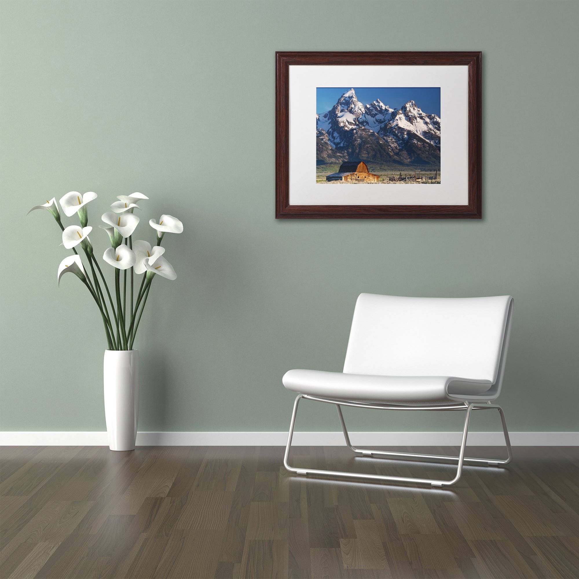 Trademark Fine Art "John Moulton Barn" Canvas Art by Michael Blanchette Photography White Matte, Wood Frame